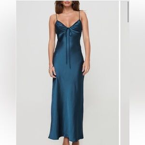 Princess Polly Blue Maxi Slip Dress for Cocktail